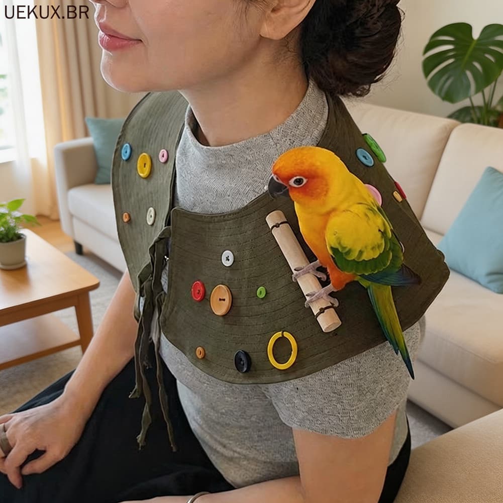 Almofada De Ombro Para Poleiro De Pássaros De Estimação , Material Lavável E Durável Uso Diário . Evite Bagunça Durante