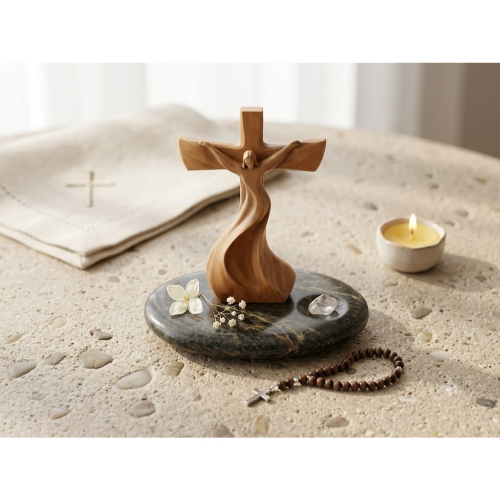 Cruz Decorativa Sagrada Família – Elegância e Fé para seu Lar.