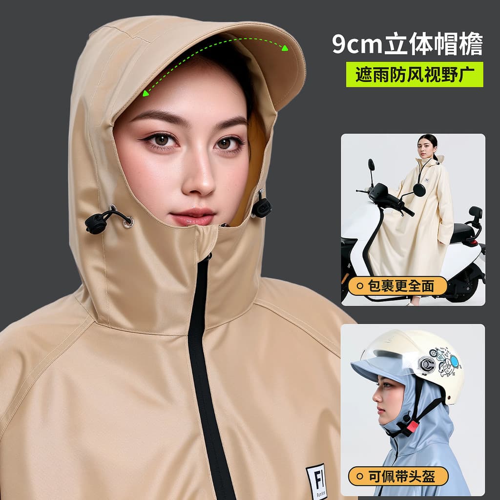 Veículo elétrico capa de chuva bateria motocicleta longo corpo inteiro à prova chuva Poncho adulto exterior Wear ciclism
