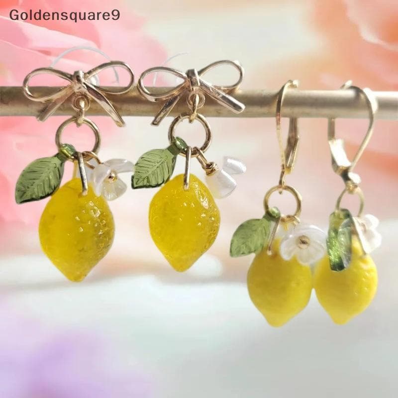goldensquare9 Brincos De Limão Personalizados Com sel Longo Verão Frutas Balançar Versátil Boêmio Jóias Presente Para Mu