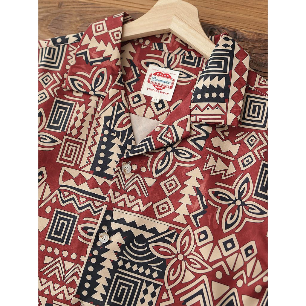 Vintage verão japonês Retro gola cubana camisa Floral masculino havaí praia solta Casual manga curta topo