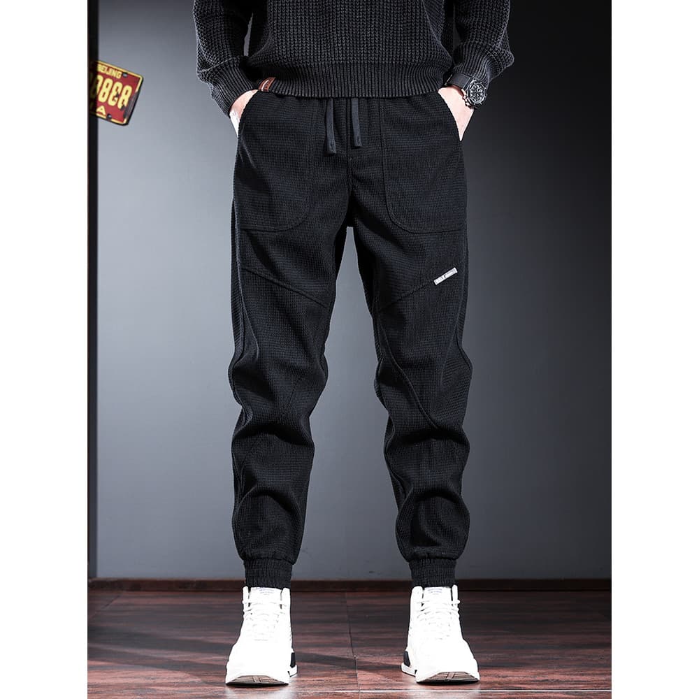 2026 novo estilo calças masculinas outono inverno calças casuais moletom inverno forro de lã engrossado calças masculina