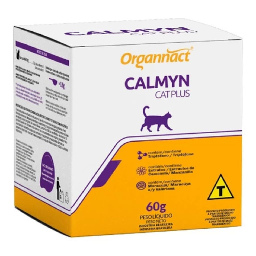 Suplemento Vitaminico Organnact Calmyn Cat 60g Pra Gatos