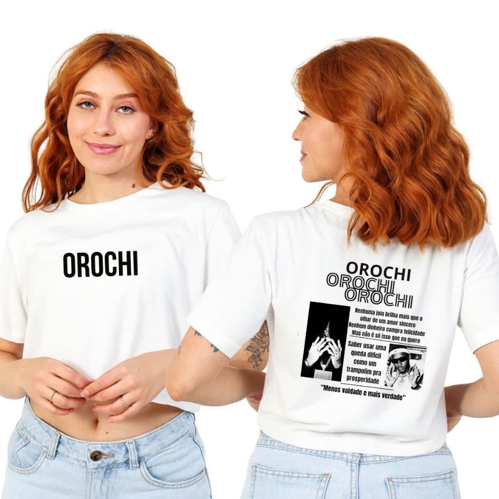 Cropped Camiseta Casual Rapper Orochi Blusa Feminina