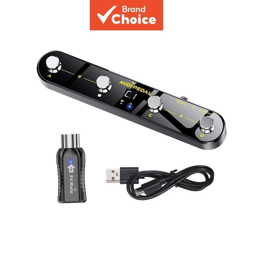 Controlador De Pedal MIDI Sem Fio Bluetooth 5.3 P4 Mate Receptor Programável Metal Footswitch Recarregável Efeitos Guita