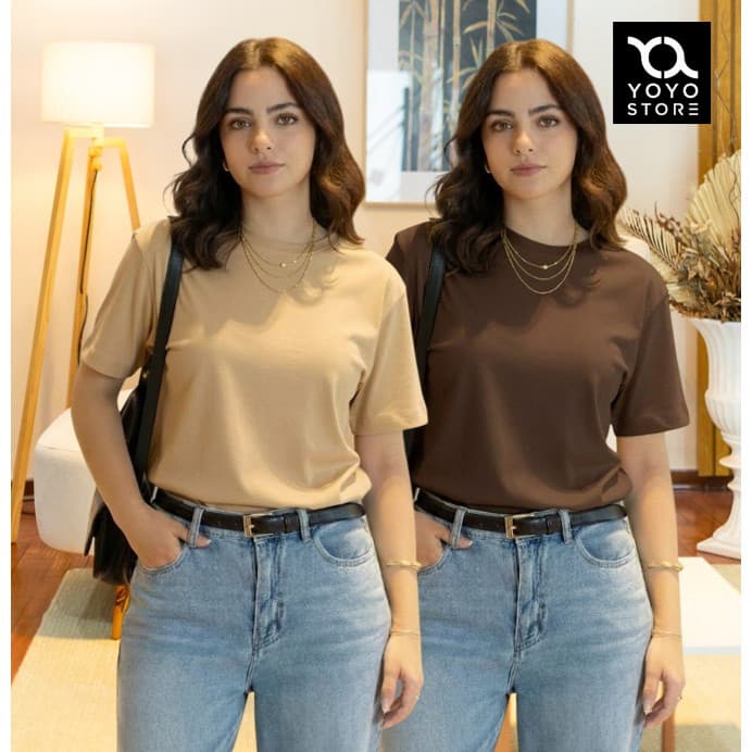 Kit 2 T-shirts Básicas 100% Algodão Camisetas Femininas e Masculinas Sem Estampa Unissex