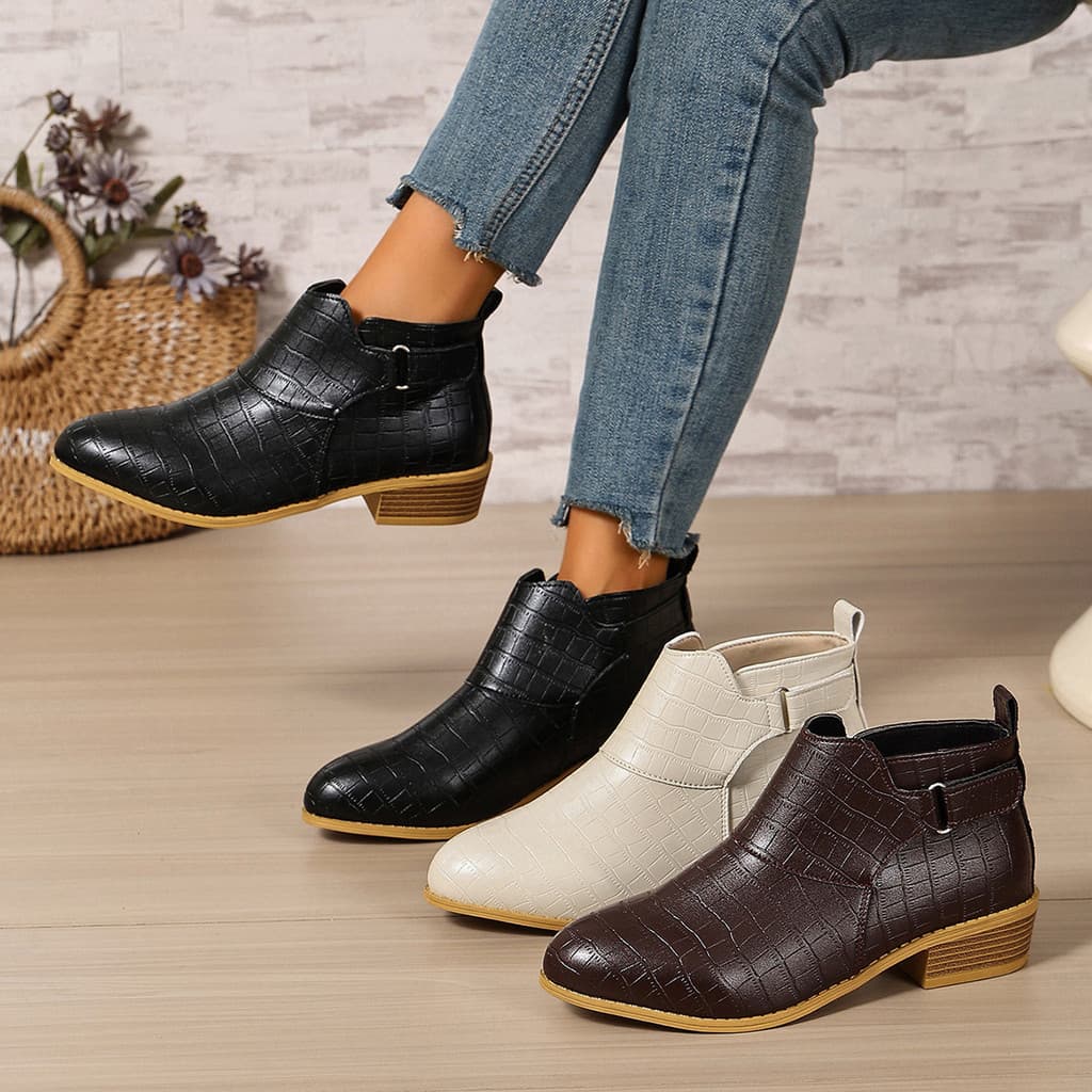 Botas curtas pronto estoque 2026 novo estilo senhoras botas curtas moda feminina botas curtas Plus Size 43