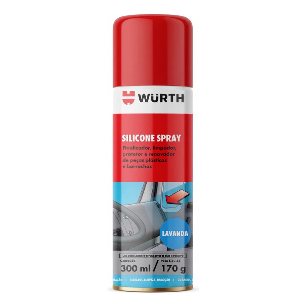 Silicone Spray Wurth 300ml Lubrificante Spray Original Automotivo Multiuso Anti Ferrugem Protetor de Plásticos