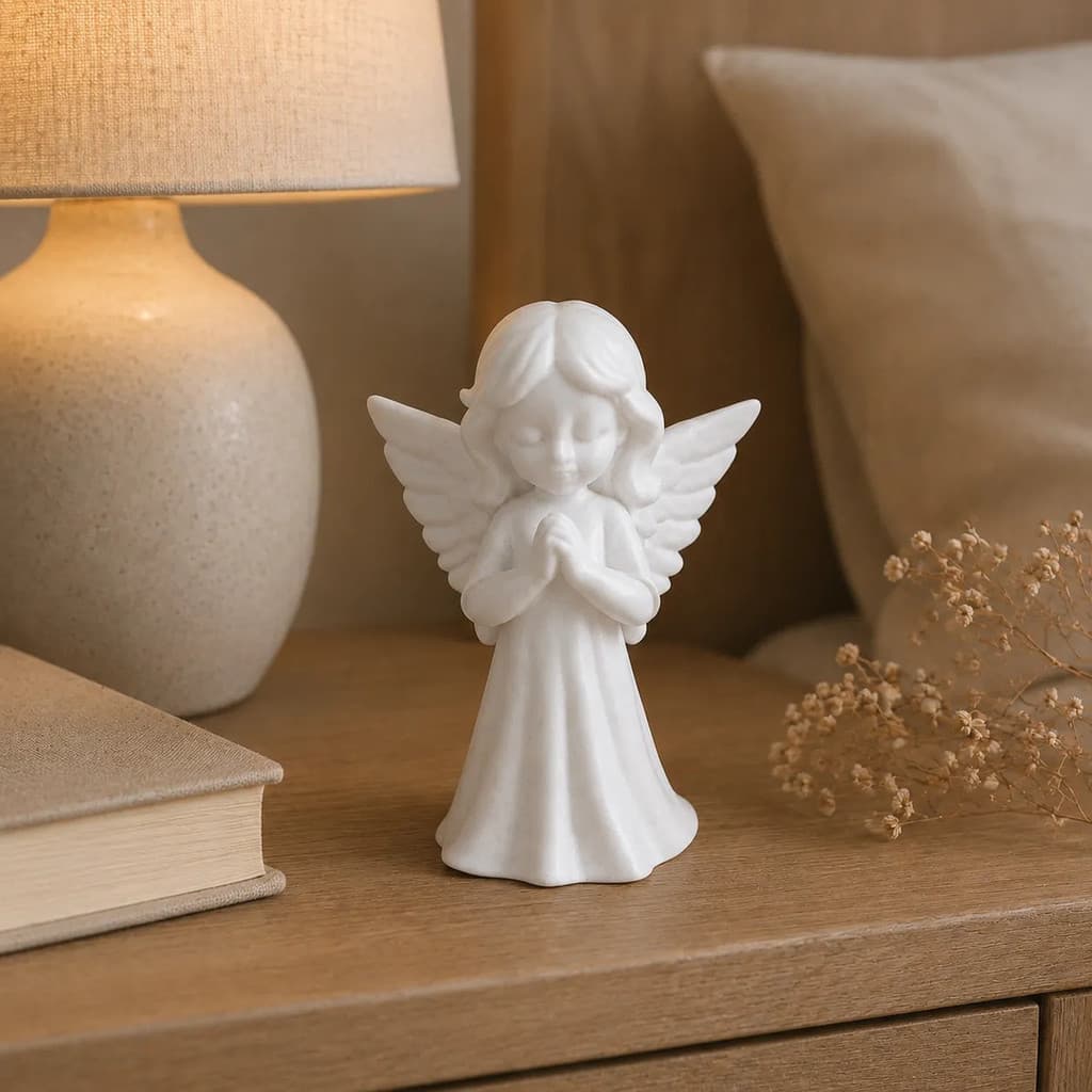 Escultura Anjo Anjinho Decorativo Oração Presente Religioso
