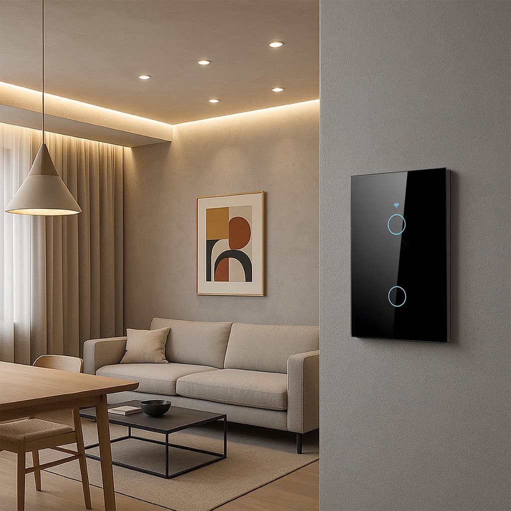 Interruptor Inteligente Touch WiFi 2 Botões Preto Avant Neo