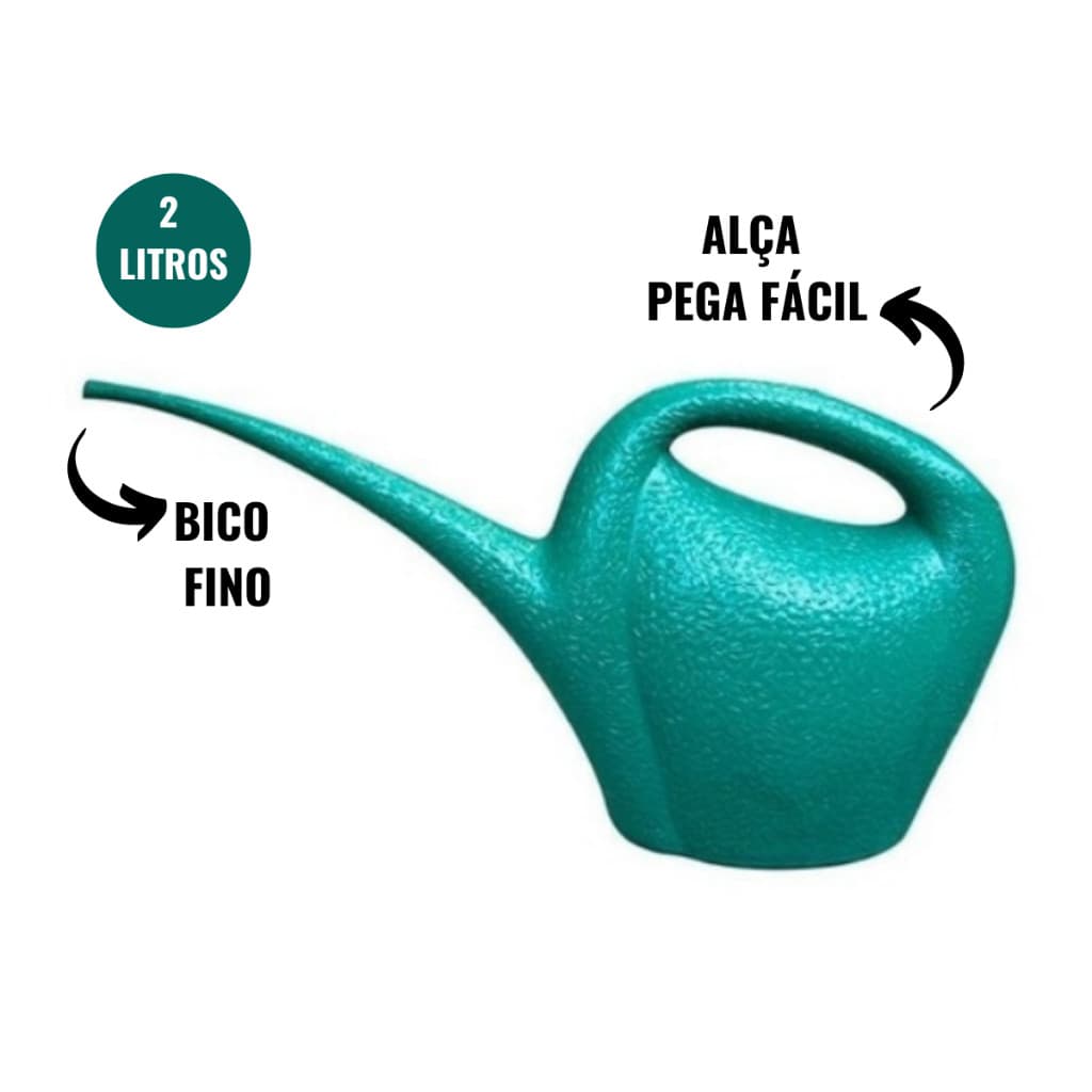 Regador Com Bico Fino 2 Litros Verde Jardinagem