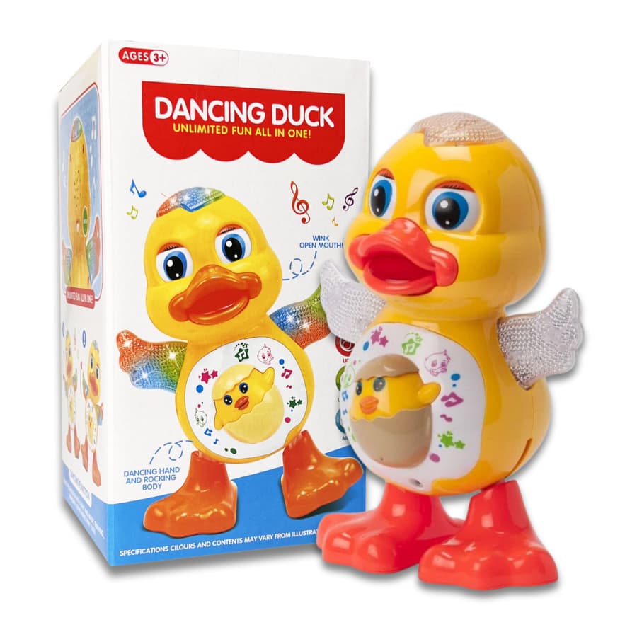 Brinquedo Pato Dançante Carangueijo Musical Anda Dança Mexe Com Luz e Som Interativo Dançarino