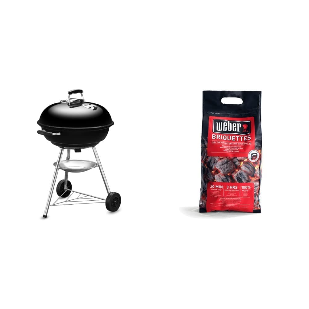 Weber Churrasqueira Diâmetro 57cm Kettle Compacta Carvão Camping para 10-12 pessoas【10 anos de garantia】1321308 com ter