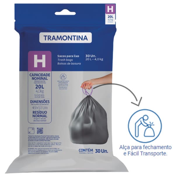Saco Para Lixo Tramontina H 20L Ref:94531/020
