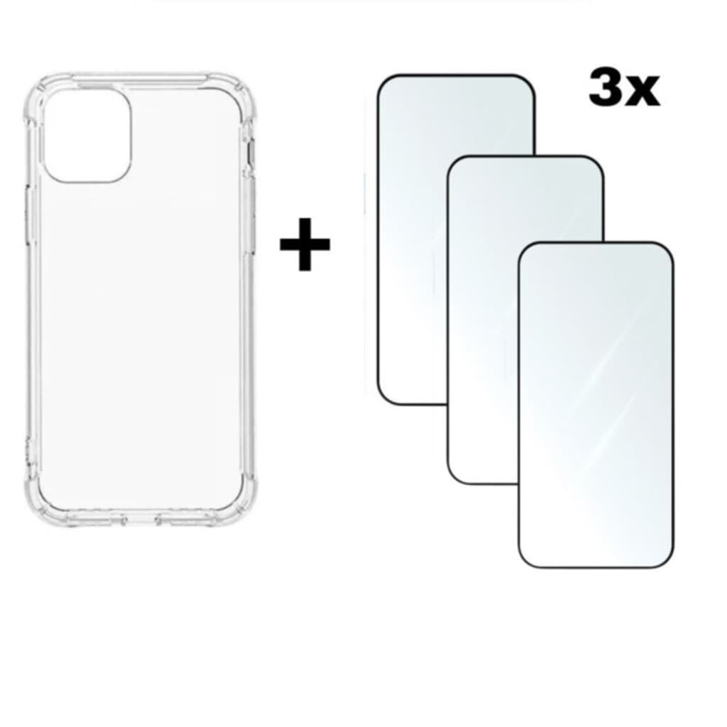Kit 4 em 1 Capa Space + 3 Películas Vidro Temperado 3D Compatível iPhone X XS 11 12 13 14 15 candy