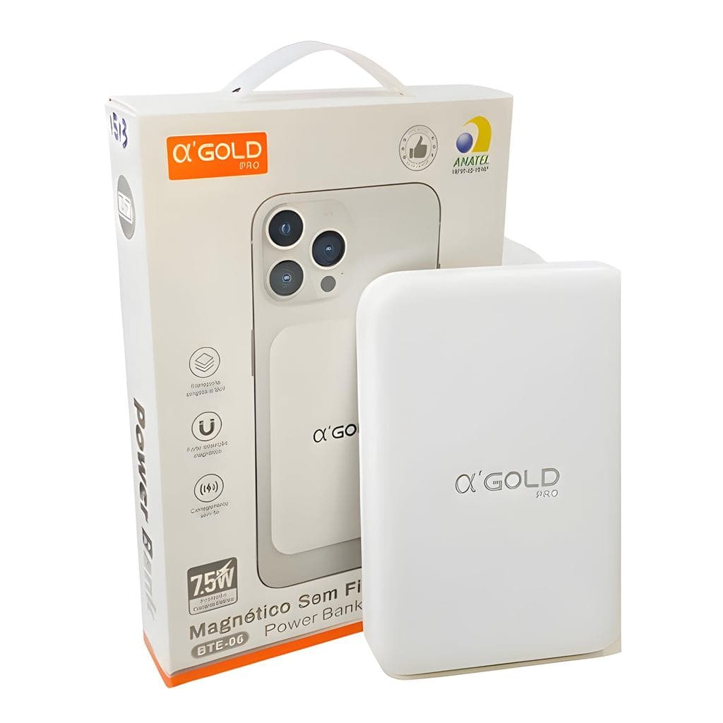 Carregador Portátil Magnético por Indução 10.000mAh – Power Bank Premium com Carregamento Rápido, Sem Fio, Compatível co