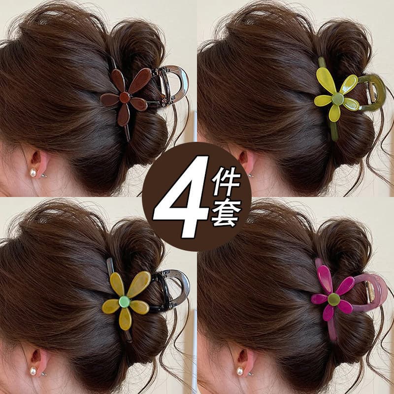 Clipe de tubarão High-End flor grampo de cabelo cabeça traseira grampo de cabelo placa grampo de cabelo feminino