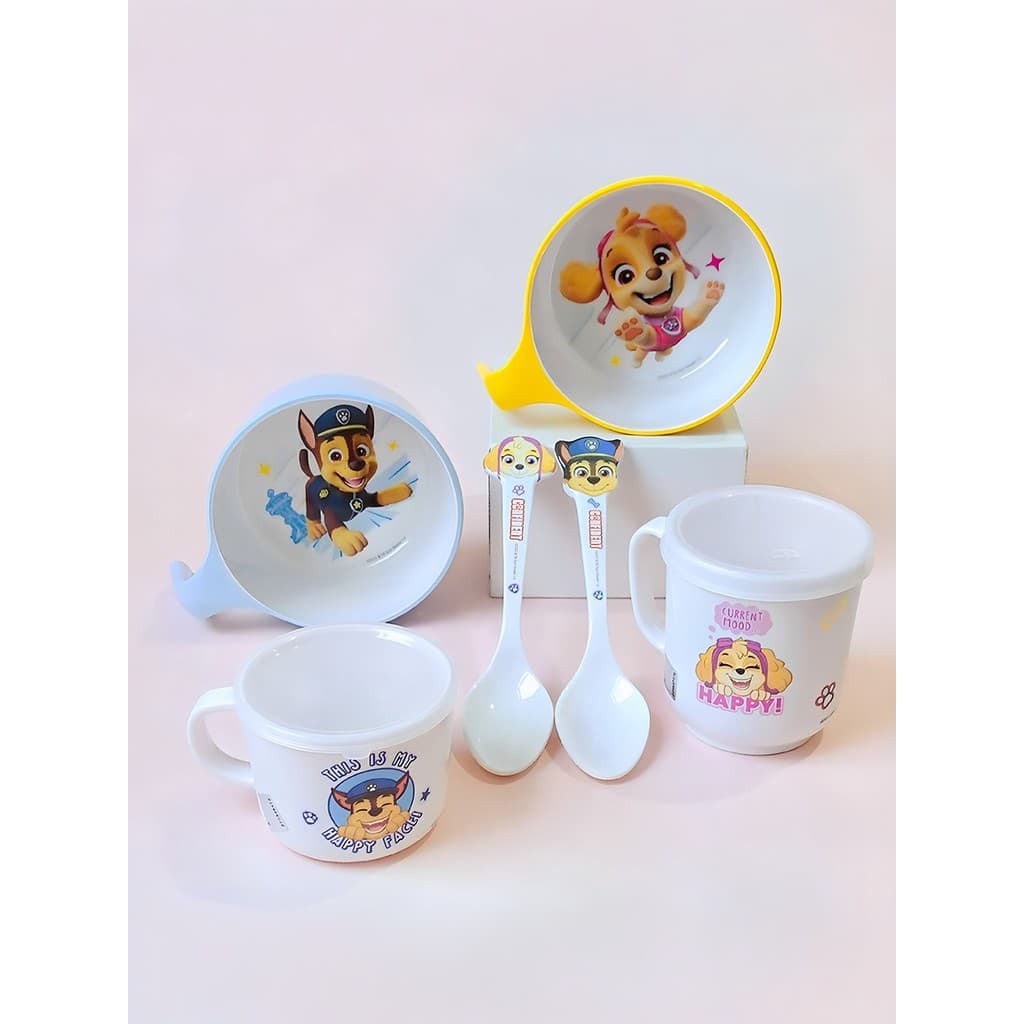 Hill Wangwang equipe utensílios de mesa tigela das crianças dos desenhos animados do agregado familiar bebê comendo tige