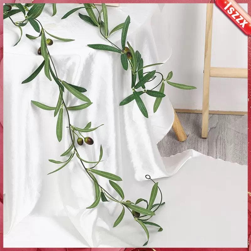 [Lszzx] Guirlanda De Folhas De Oliveira Artificiais , Decoração Verde Para Pendurar