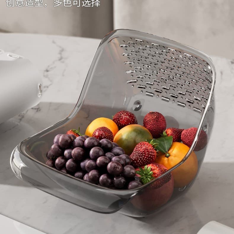 Cesta de Drenagem de Frutas e Legumes para Pia de Cozinha em Forma de Caracol Multi-Funcional Sem Necessidade de Perfura