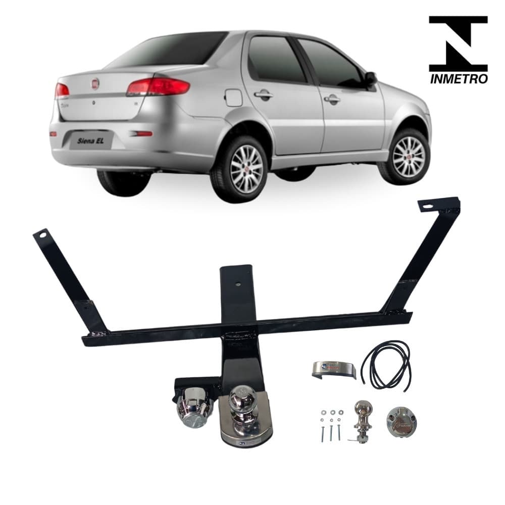Engate Fixo Reboque Fiat Siena De 1997 a 2016 Capacidade 500kg  Inmetro