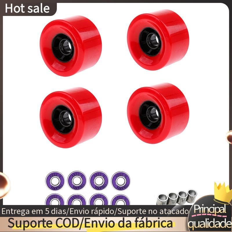 4 Rodas Longboard Dos Pces 83mm Com Rolamento E Espaçador Combo 82A Do Plutônio , Vermelho