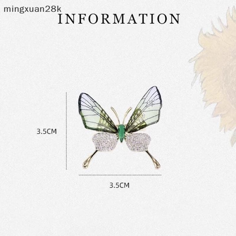 [mingxuan28k] Broche De Borboleta À Prova De Explosão , Corpete De Insetos , Acessório Feminino , Asas Transparentes Acr