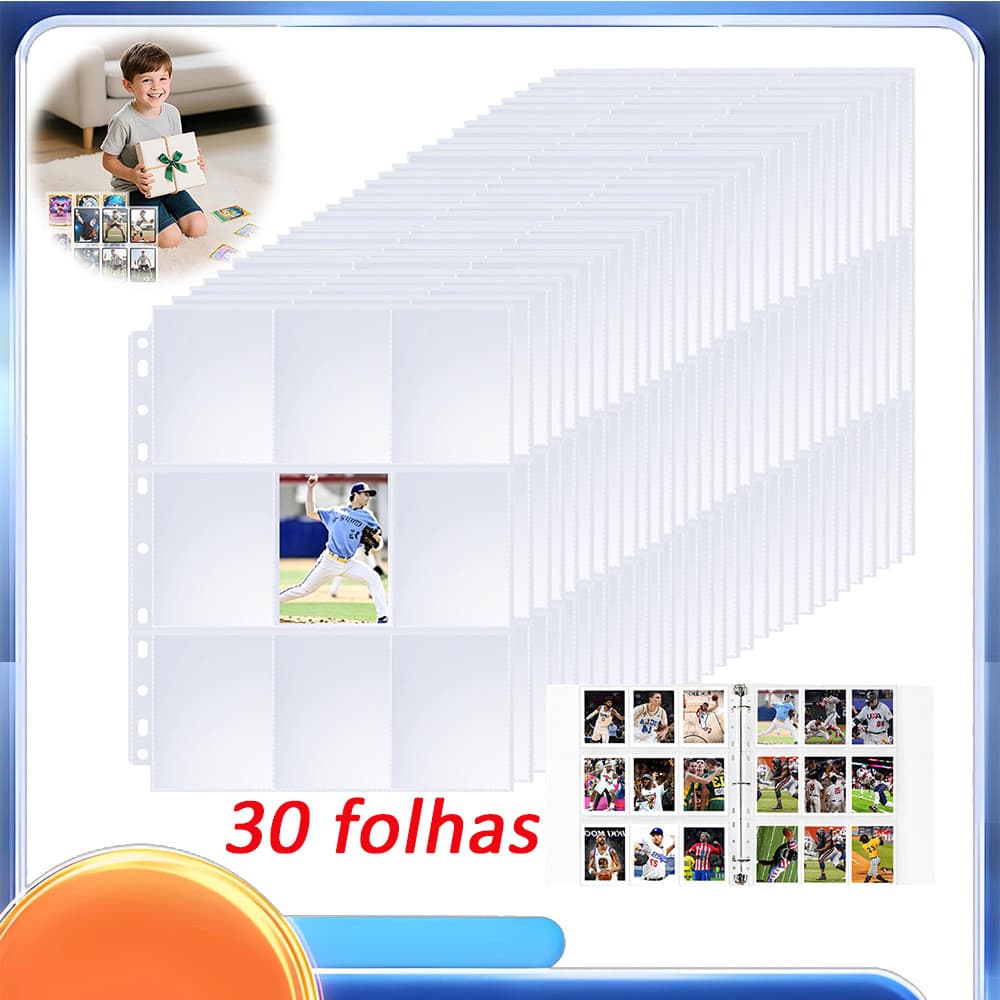 30 pastas de cartas de jogo (270 Slots de cartão) adequadas para cartas Pokémon