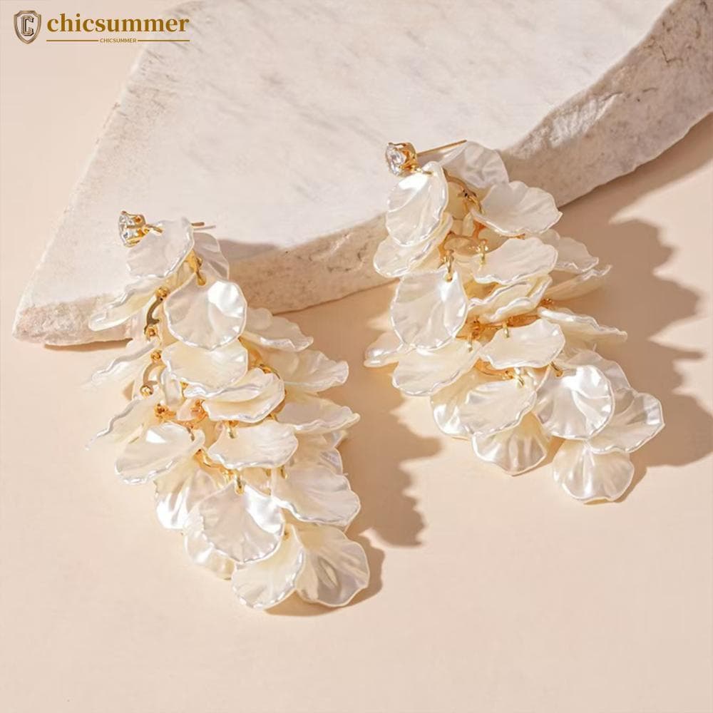 CHICSUMMER Moda Requintado Pétala Borla Brinco Vintage Exagerado Orelha Ornamento Jóias Para Daily Acessório H5K9