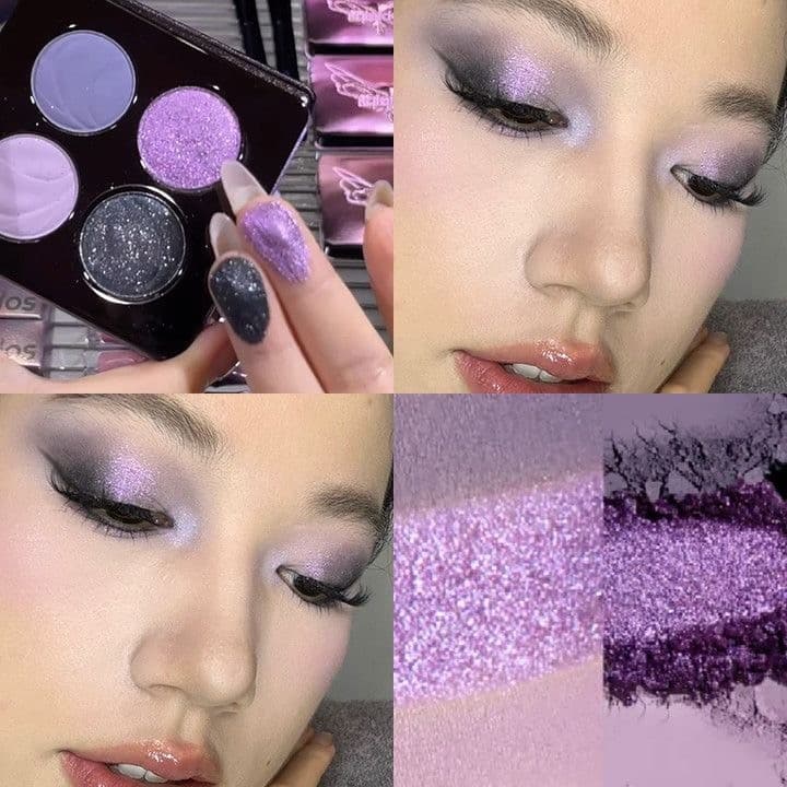Paleta de sombras de quatro cores KALEIDOS Desire Field diamante tom frio cor terra fumada