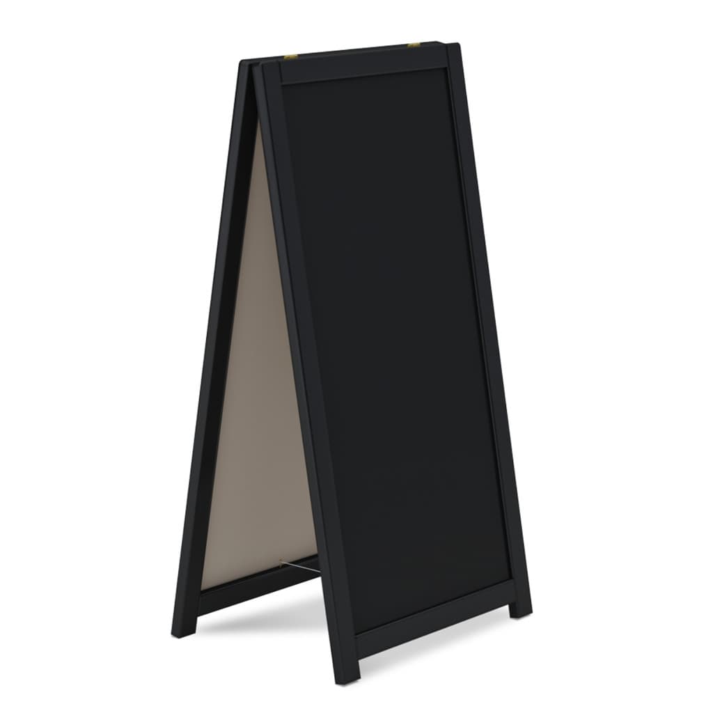 Cavalete de Calçada 100x60 cm de Madeira com Moldura Preta Tela Preta para Bares e Restaurantes