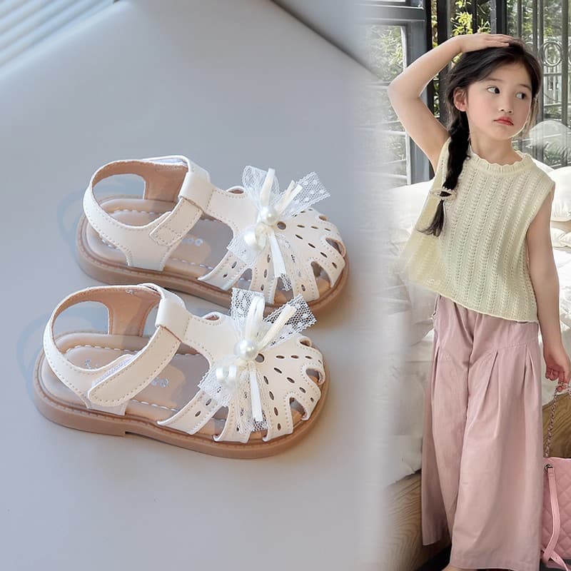 2026 fita princesa sandálias Bowknot verão novo estilo bebê menina sandálias menina bebê sola macia sapatos da criança
