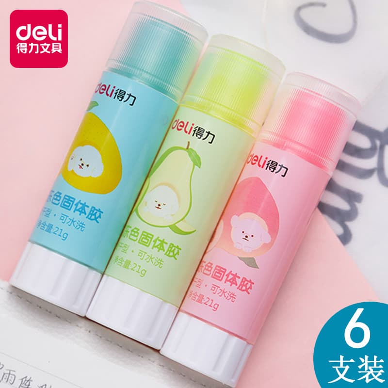 Deli Jelly Glue Stick Cola Sólida Suprimentos para Estudantes Cor Doce Cola Sólida Alta Viscosidade 8g Cola Transparente