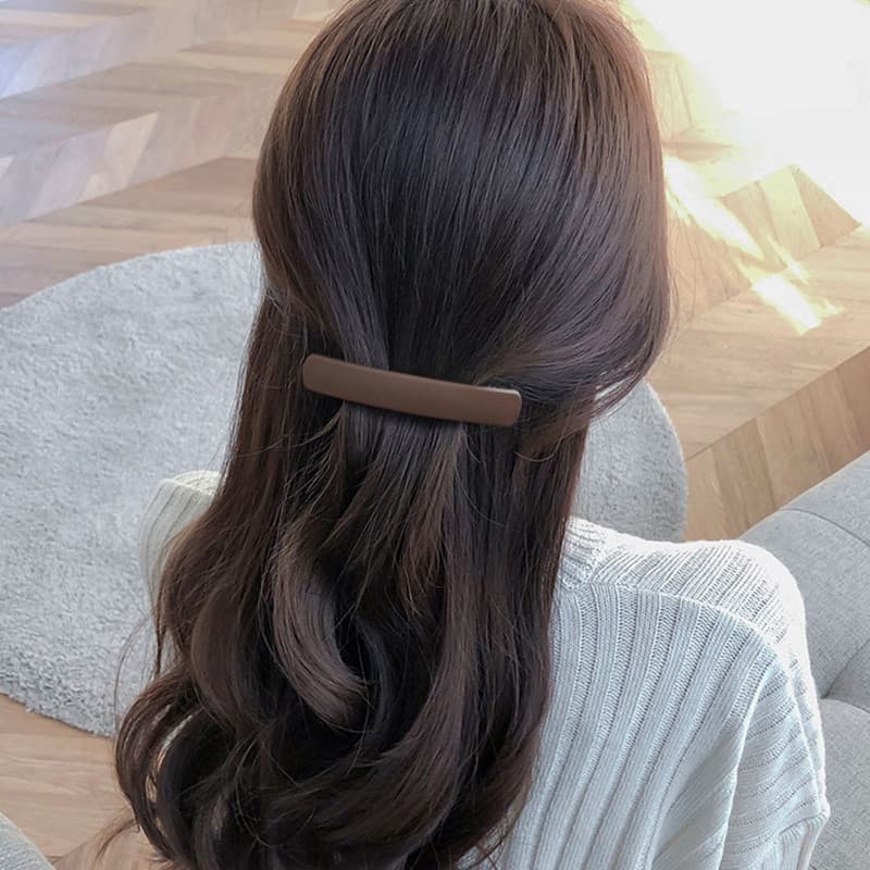 Versão coreana temperamento fosco clipe plano simples grande cabeça traseira rabo de cavalo primavera grampo de cabelo m