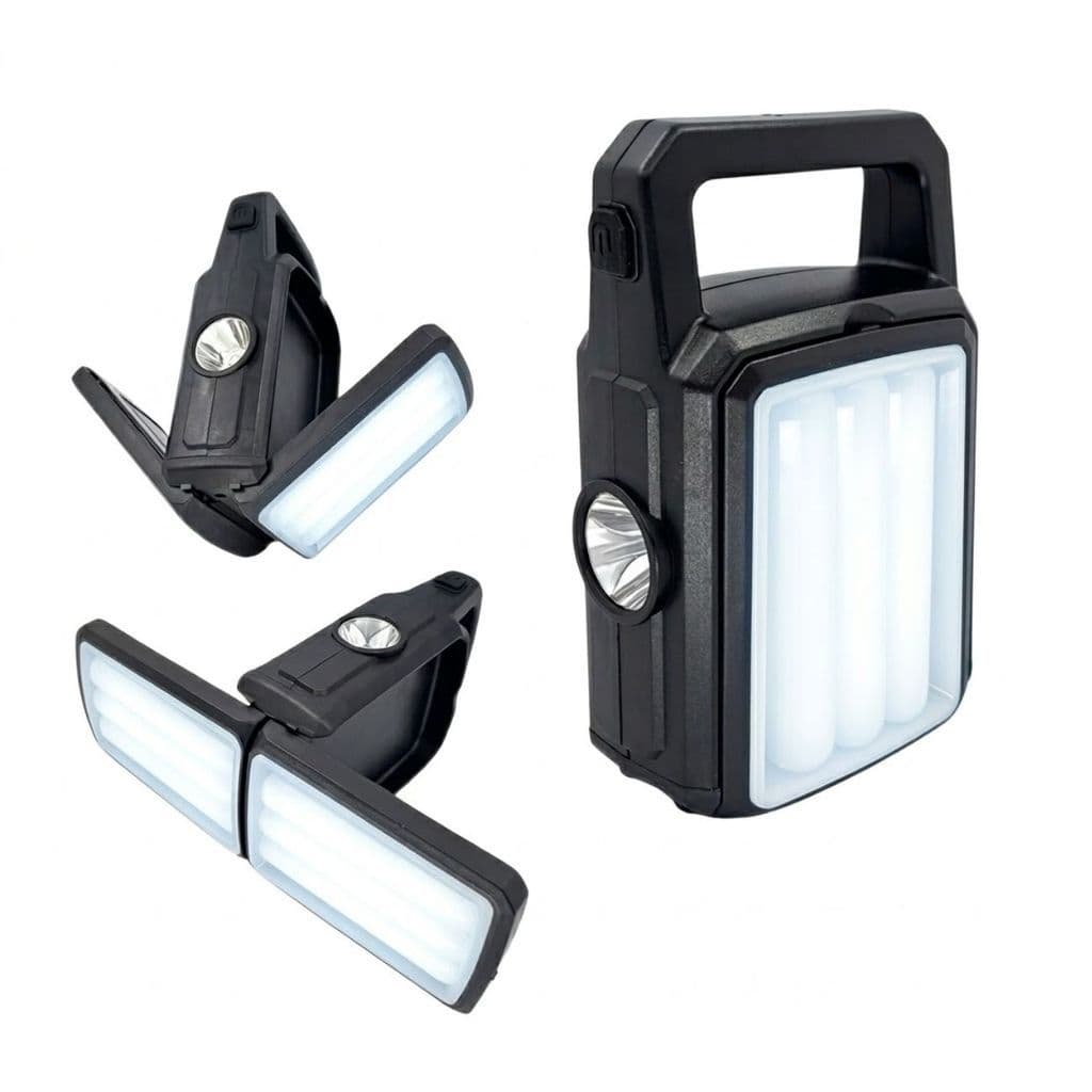Lanterna Solar LED 20W Emergência Portátil Multifuncional Recarregável USB Camping Pesca Forte