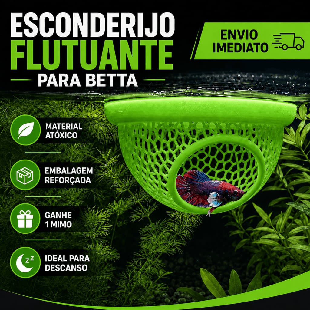 Esconderijo Flutuante para Peixes Betta Toca para Aquário Cama Folha Descanso Aquarismo Decoração