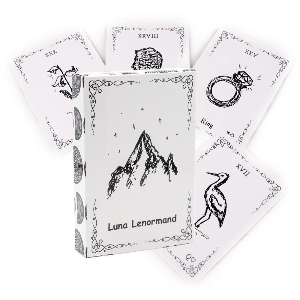 9 * 6cm Luna Simples Preto E Branco Lenormand Deck Jogos De Cartas
