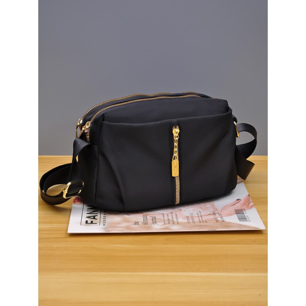 Bolsa mensageiro feminina verão All-Match Multi-camada saco Casual à prova dwaterproof água saco de pano cor sólida Hori