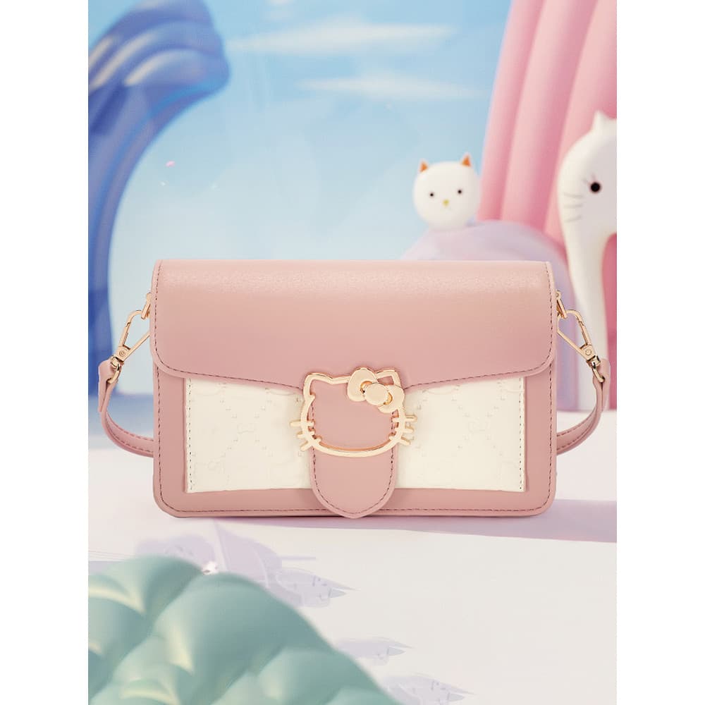 Mescar hellokitty Co-marca pequena bolsa quadrada feminina 2026 novo estilo elegante All-Match High-End sentido mensagei