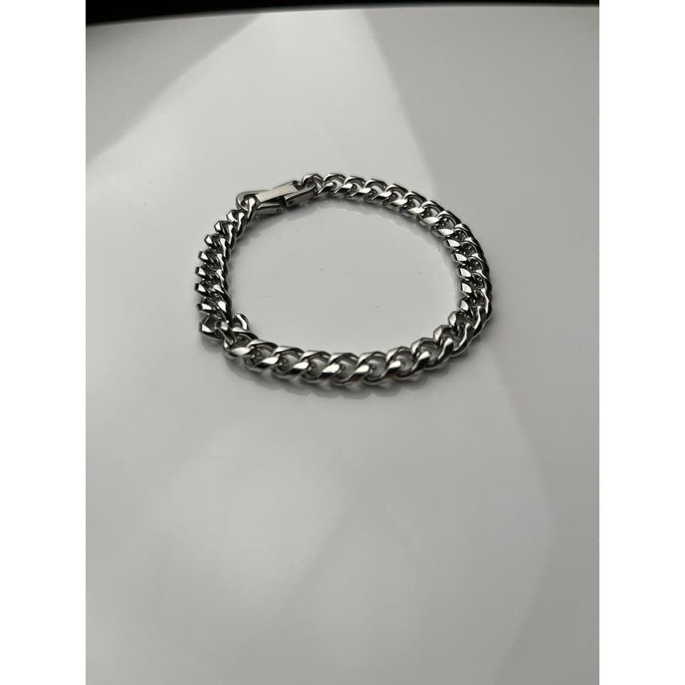 pulseira pulseira masculina Pulseira cubana nicho Design masculino Hip-Hop titânio aço costura estudante feminino ins si