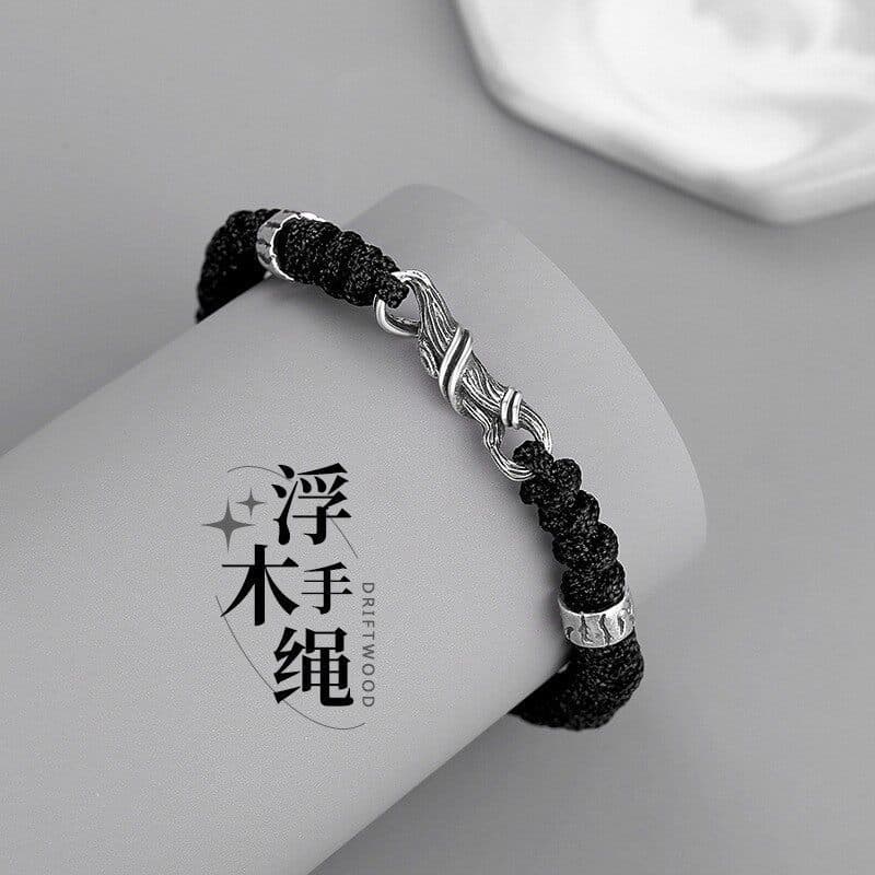 pulseira pulseira feminina Retro flutuante pulseira de madeira estilo masculino único estilo legal madeira morta trançad