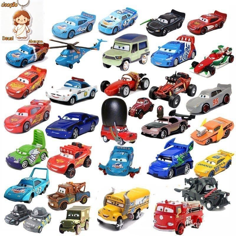 Super Popular e Exquisito Disney Pixar Car 2 3 Lightning McQueen Axelrod Material Miss Mother 1:55 Carro de Liga de Meta