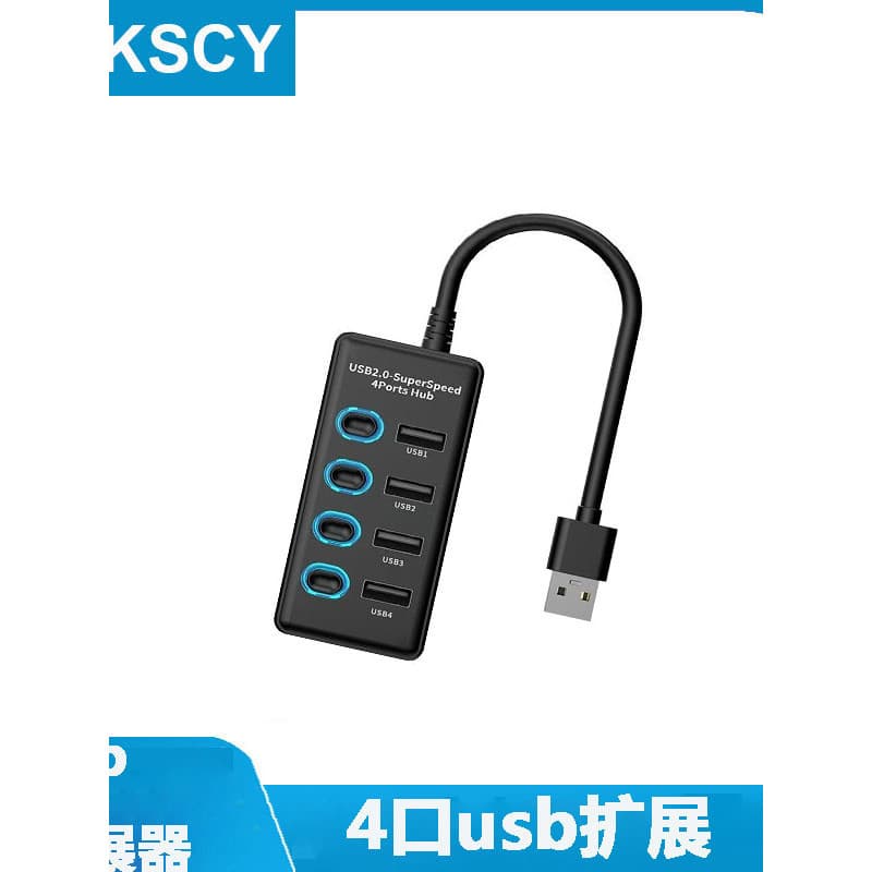 Divisor USB2.0 um para 4 interruptores independentes Interface multifuncional hub usb extensão de Laptop de mesa