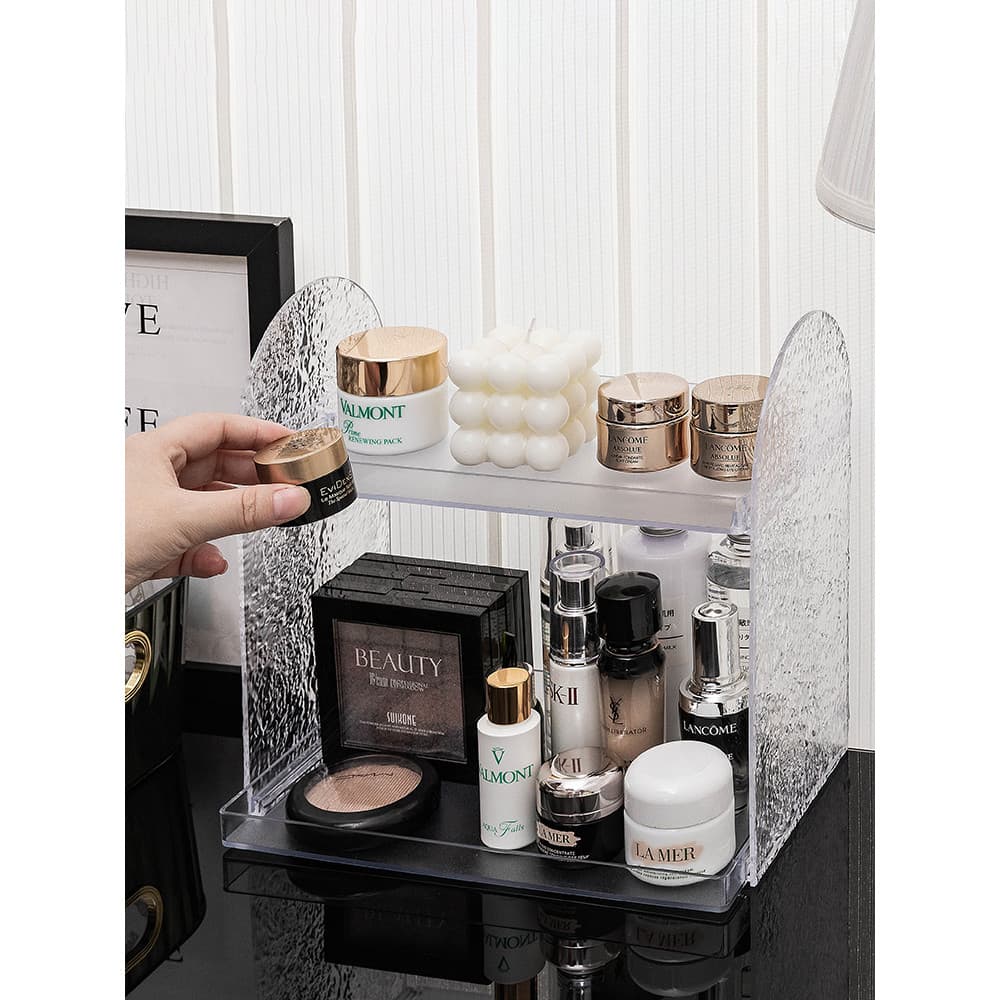 Transparente transparente cosméticos rack penteadeira produtos de cuidados com a pele batom Perfume caixa de armazenamen