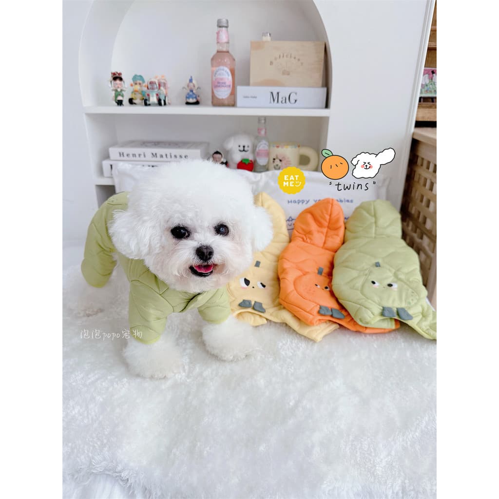 Roupas para animais de estimação cão quatro pernas algodão acolchoado roupas Bichon Teddy Pomeranian Schnauzer inverno a