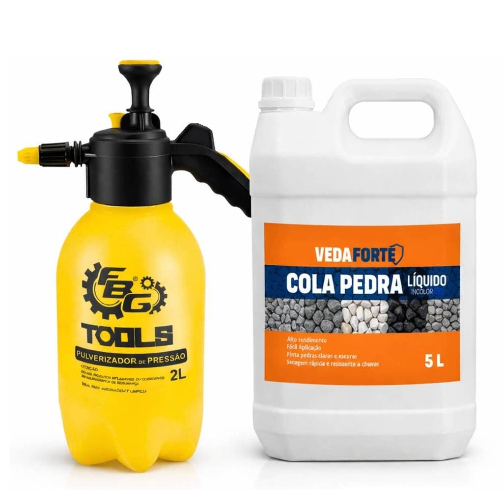 Kit Cola Pedra 5L Veda Forte + Pulverizador de Pressão 2L