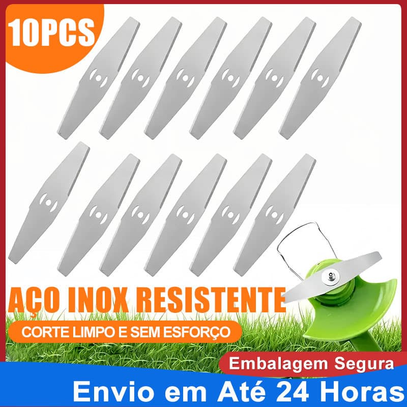 Kit 10 Peças Lâminas De Cortador De Grama Aparador De Bermas