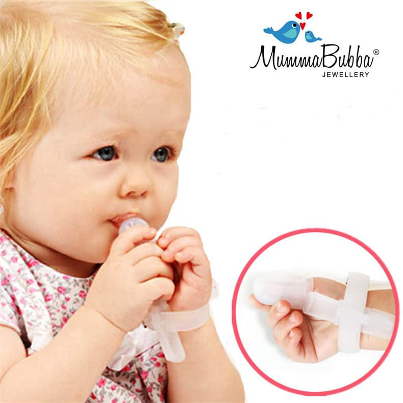 KidSparkMummaBubba Chupando Dedo Bebê Anel de Silicone Comer Berços de Bebê Anti-Comer Dedo Mordedor Molar
