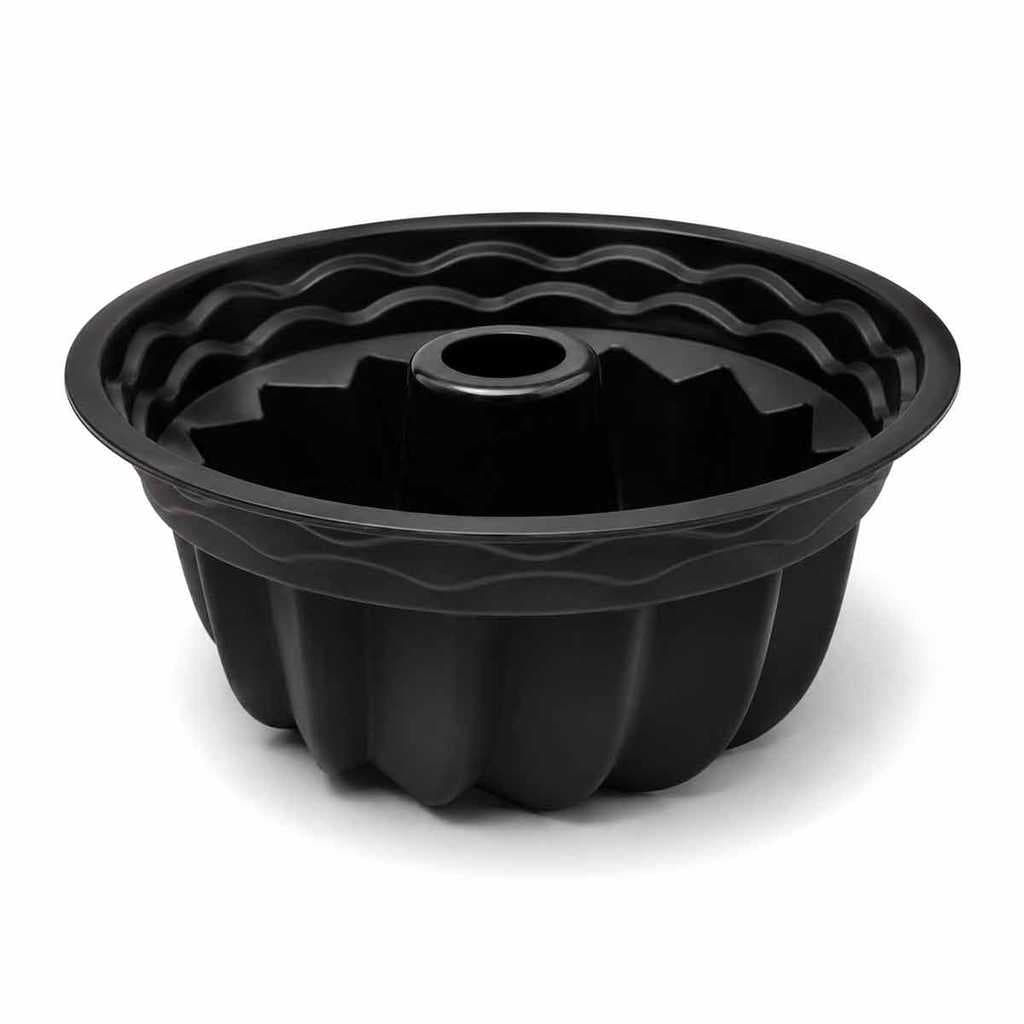 Forma de Silicone para Bolo e Pudim Preta D21 x A10cm Cozinha Manjar Gelatina