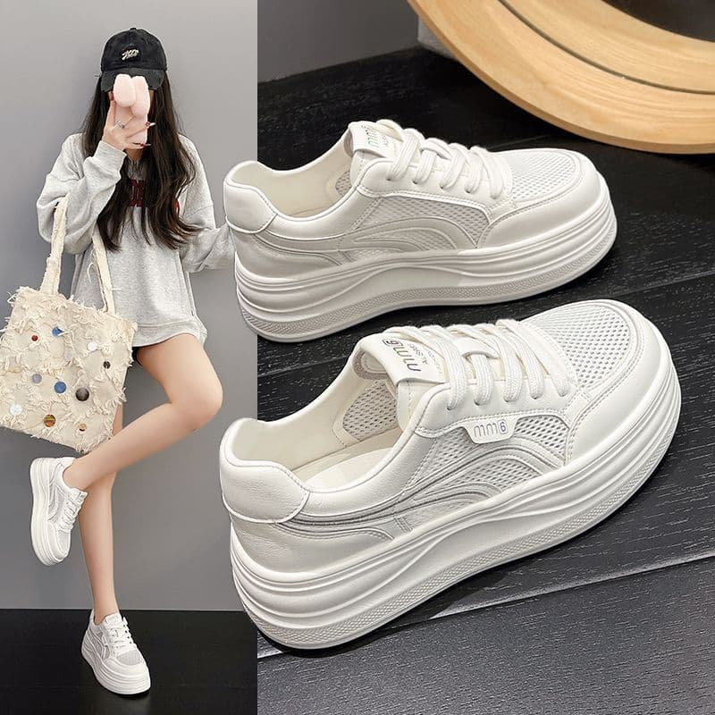 Ultra-leve venda quente pequena malha respirável esportes casuais sapatos brancos femininos 2026 primavera verão novo es